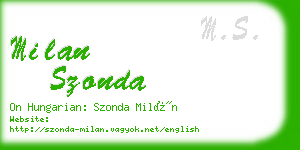 milan szonda business card